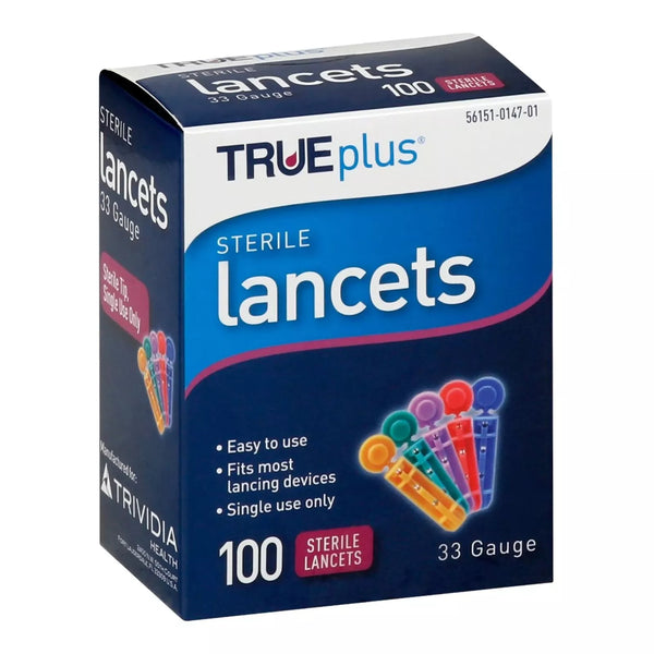 TRUEplus Non-Safety Lancet 33 Gauge, 30G Twist Top Cap Sterile Universal fit 743533